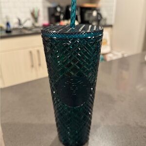 Starbucks Dark Teal Textured Tumbler with Straw